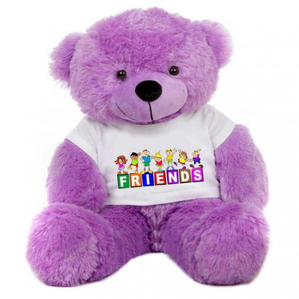 Purple 2 feet Big Teddy Bear wearing a FRIENDS T-shirt